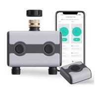 Aqualin Timer Irrigazione Wi-Fi a 2 Zone - Programmatoore Smart Automatico con Hub, Compatibile con Alexa e Google, Controllo App, Controllo Remoto Wireless, Risparmio Energetico