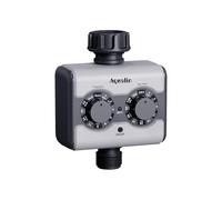 Aqualin Timer per acqua con ingresso in ottone, timer di irrigazione con controllo a quadrante, sistema di irrigazione automatico con funzione di ritardo, manuale, automatico, per irrigazione da