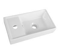 Aqualine lavabo 40x22 cm rettangolare da mobile bianco lucida DD4022