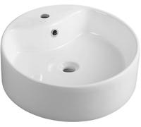 Aqualine lavabo 40x40 cm rotonda da appoggio bianco lucida 49413