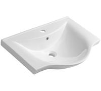 Aqualine Zara lavabo 64.5x46 cm semicircolare a parete-da mobile bianco lucida 10065