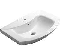Aqualine Zero lavabo 65x46 cm semicircolare a parete-da mobile bianco 6065