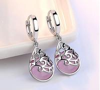 AQUALITYS Orecchini a Bottone da Donna in Argento Sterling 925 con Fiore Gioielli Originali per Donne Anti allergia-Rosa