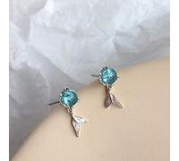 AQUALITYS Orecchini a Forma di Sirena di Cristallo con Piercing in Argento Sterling 925 per Donne, Ragazze, Festa di Nozze, Gioielli Femminili, predefiniti