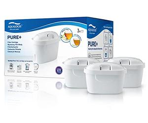 Aqualogis Pure+ Cartuccia per filtro dell’acqua compatibile con Brita Maxtr Caraffa Marella, Style, Fun 3 pezzi bianco