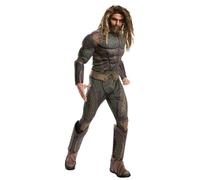 Aquaman Barba E Parrucca Set Marrone Messy Adulti Supereroe Marvel Costume
