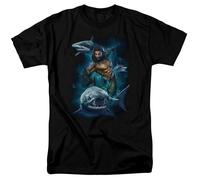 Aquaman Film Swimming With Sharks DC Comics Autorizzato T-Shirt