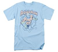 Aquaman Retro Bubbles DC Comics T-Shirt Uomo Blu Manica Corta 100% Cotone