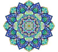 Aquamarine Games Puzzle in legno, Colore Blu, Verde, Turchese, Viola, 35 X 35 Centimetros, 1