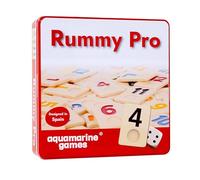 Aquamarine Games Rummy Pro - Set da tavolo classico con gettoni in resina, con 4 leggi e borsa