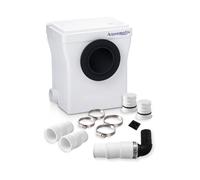Aquamatix Cubo 400W Trituratore Pompa Maceratore 110L/min Sistema di Sollevamento sanitario con filtro a carbone 3 ingressi per WC, lavandino e vasca da bagno, 8m Distanza di pompaggio verticale
