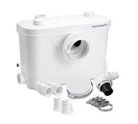 Aquamatix Trituratore Pompa Maceratore 400W Sistema di Sollevamento 100L/min 6,5m Distanza di pompaggio verticale con 3 ingressi per WC, Lavandino e Vasca da bagno con Filtro a carbone