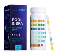 AQUANEXO 100 Strisce Reattive 7 in 1 per Piscina e Spa - Tester Acqua per pH, Cloro, Bromo, Alcalinità, CYA, Durezza