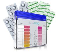 AQUANEXO tester per piscina pH e cloro incl. 60 pastiglie di prova per piscina, pool test kit, kit controllo cloro e ph piscina