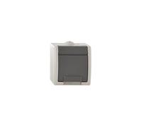 Aquant 5901130487851 - Presa per flusso d'aria singola Z/U 16A IP55, colore: Grigio GNT AQUANT 1241-10, smalto elettroplastico, colore: Grigio