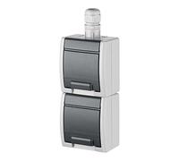 AQUANT 5902431690513 - Presa doppia con 2 x 2 Plus Z Schuko verticale con linea di contatto IP65 1252-65 Elektro-plast Eischerne