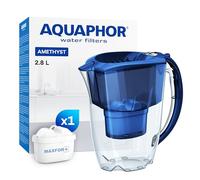 AQUAPHOR Amethyst Caraffa Filtrante per Acqua con 1 Cartucce MAXFOR+ 200L - 2,8L - blu