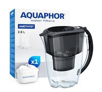 AQUAPHOR Amethyst Caraffa Filtrante per Acqua con 1 Cartucce MAXFOR+ 200L - 2,8L - Nera