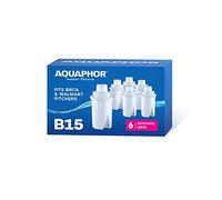 AQUAPHOR Cartucce di ricambio universali B15, compatibili con tutte le caraffe filtranti universali Brita Classic e Wilkos, confezione da 6, 170 l per filtro