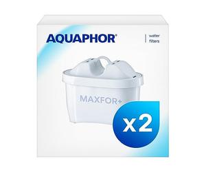 AQUAPHOR Cartuccia filtrante MAXFOR+ Pack 2 I Filtra calcare e Cloro e Metalli Pesanti e Altre Sostanze I 200 l di Acqua limpida I con Tecnologia AQUALEN I per Mangiare e Bere Meglio