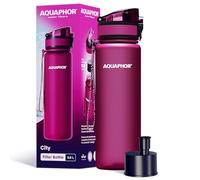 AQUAPHOR City Borraccia Filtrante in Tritan Senza BPA - Con Filtro Depuratore Acqua Integrato 500 ml - Rosso Rubino