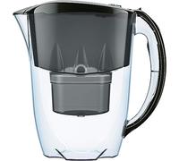 AQUAPHOR Filtro Acqua Jasper, Nero, con 1 Filtro MAXFOR+, Riduce Il calcare e Il Cloro, caraffa per 2,8 l, Filtro dell'Acqua da Tavolo, Si Adatta alla Porta del Frigorifero