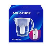 AQUAPHOR Filtro dell'Acqua Prestige Bianco con 1 Filtro A5, caraffa per 2,8 l, Adatta alla Porta del Frigorifero, Riduce Il calcare e Il Cloro, Filtro dell'Acqua da Tavolo, Pratica caraffa filtrante