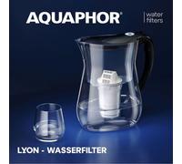 AQUAPHOR LYON Filtro Acqua Caraffa Inclusa Cartuccia Filtro A5, Nera, Tritan