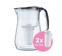 AQUAPHOR Provence Set Caraffa Filtro Includ. 2x A5 Mg. Acqua, BPA-Free, Nero