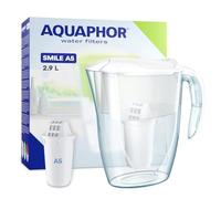 AQUAPHOR Caraffa filtrante acqua Smile bianca con 1 filtro A5 I Riduce calcare e cloro I Caraffa da 2,9l I Caraffa compatta e leggera I Caraffa filtro I Su misura per la porta del frigo