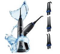 Aquapik 500, Idropulsore Dentale Portatile, Design Unico Deformabile Tanica d'acqua rimovibile. Irrigatore Dental Ricaricabile per Viaggi e Ufficio. 3 beccucci, 4 potenze, impermeabile IPX7 (Nero)