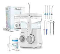 Aquapik® ADVANCED Irrigatore orale | Ideale per ortodonzia, impianti e gengive sensibili | Kit sbiancante + 8 ugelli (nasale) | 10 livelli di pressione | Consigliato dai dentisti