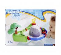 AquaPlay Sploshy Volcano giocattolo per vasca da bagno con macchina in schiuma, giocattolo per l'acqua per bambini dai 1,5 anni in su, con schiuma lava, lago e barca, con ventose per vasca da bagno e
