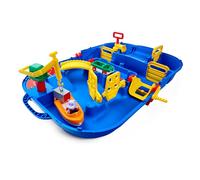 AquaPlay - LockBox - Pista per Trasporto con 27 Pezzi, Set da Gioco Incluso 1 Hippo Wilma, Auto Anfibi e Barca Container, per Bambini dai 3 Anni in su, 8700001516, Blu