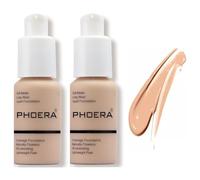 Aquapurity Phoera® - Fondotinta a copertura completa, morbido e opaco, correttore per il controllo degli oli, 30 ml, crema liscia e a lunga durata (2 pezzi, 103 pesca calda)