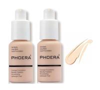 Aquapurity Phoera® - Fondotinta a copertura completa, morbido, opaco, per il controllo degli oli, 30 ml, crema liscia e a lunga durata (2 pezzi 101 porcellana)
