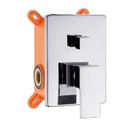 AQUARELAX miscelatore CUBE rubinetto bagno doccia incasso 2 vie monoleva monocomando cromo quadrato due uscite