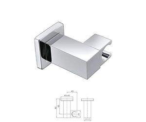AQUArelax - presa acqua duplex quadra in ottone cromata con supporto doccia orientabile