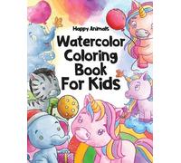 Aquarella Publishing Happy Animals Watercolor Coloring Book for Kids (Tascabile)