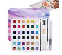 Aquarellfarbe - 9.06x7.28x1.18 Zoll Lebendige Farben In Tragbarer Box, 36-Colors Aquarell Für Reisen, Tragbares Malpinsel-Stift-Farbset Für Anfänger | Kinder Und Erwachsene, Klassenzimmer, Reisen, Out