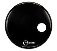Aquarian Regulator - Pelle per grancassa con foro di risonanza, 56 cm (22"), colore: Nero