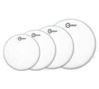 Aquarian - Set di pelli per batteria, finiture satinate, 10" + 12" + 14", colore: Bianco