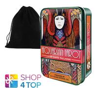 Aquarian Tarot Tin Scatola Tavola Carte David Palladini US Games Con Velluto Bag