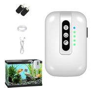Aquarium Air Pump, Silent Oxygen Aerator, 12x8x4cm/4.72x3.15x1.57 Inches Usb Rechargeable Design, Low Noise, Portable Compact Build for Freshwater Saltwater Tank Bait Fishing
