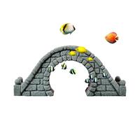 Aquarium Arch Bridge, Artificial Arches Fish Tank Decorations, Flower Ornament, Fishes Hiding Cave Decoration for Landscape, Patio, Lawn, Garden, or Terrarium Scene Use, 3.74x1.54x1.69 Inches
