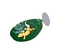 Aquarium Leaf Decor - Suction Mount Fake Plant Hammock, Reptile Resting, Natural Looking Tank Accessory | Stress Relief Habitat Design for Frogs Lizards Fish Tanks Home Office Apartment Use