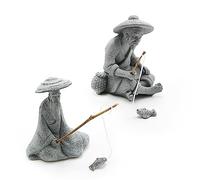 Aquarium Mini Fisherman Statue Asian Zen Decoration Mini Fisherman Chinese Figurine Old Man Figurine Accessories Figurines Chinese Mudman for Fish Tank Pot Garden Home