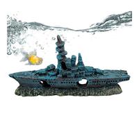 Aquarium Shipwreck Ornament, Sunken Ship Decoration, Resin Tank Accessory