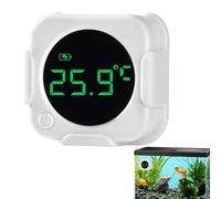 Aquarium Thermograph, Electronic Temperature Gauge, Wireless Temp Sensor, Digital Display Monitor, Accurate Water Testing Tool for Freshwater, Sea, Fish Tanks, Terrariums,1.77x1.77x0.79 Inches