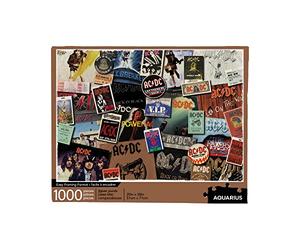 AQUARIUS 65305 AC/DC Albums 1000 Piece Jigsaw Puzzle, Multicolor